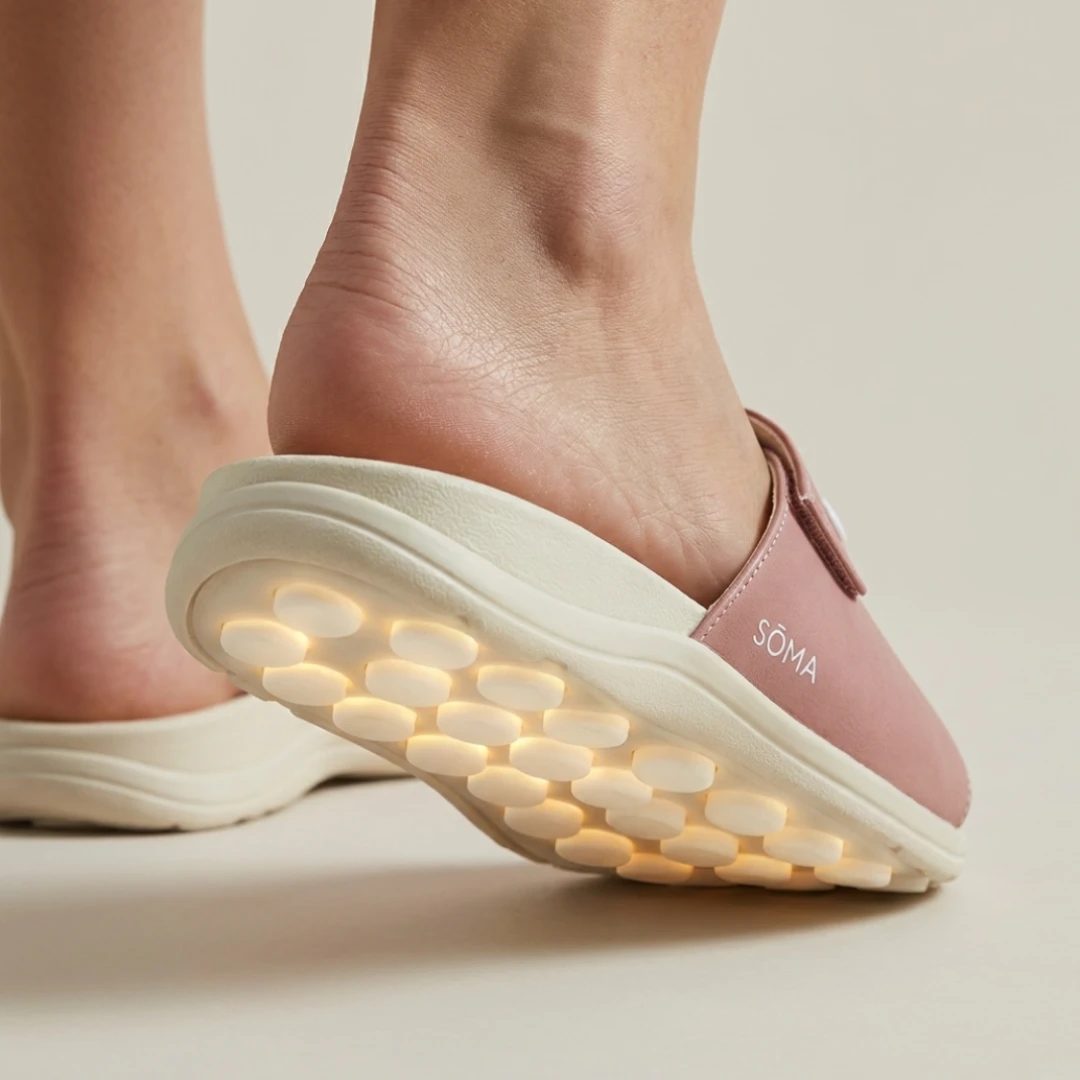 Piede con SÒMA One — capsule sensoriali visibili